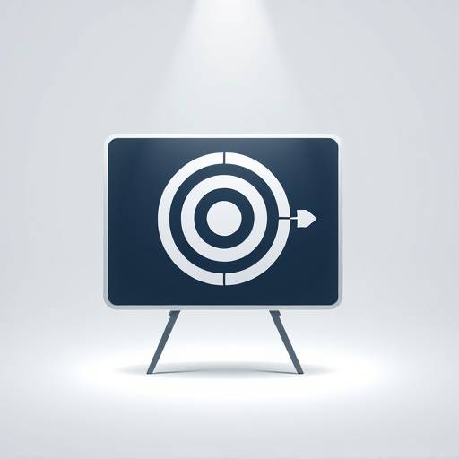 Icon illustrating a target and strategy board, symbolizing brand strategy.