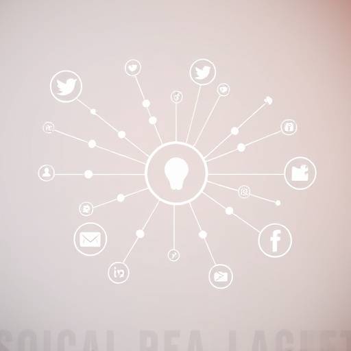 Icon illustrating social media platforms symbols, representing social media marketing.