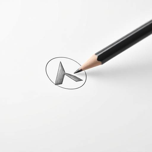 Icon representing logo design, featuring a pencil and a stylized logo.